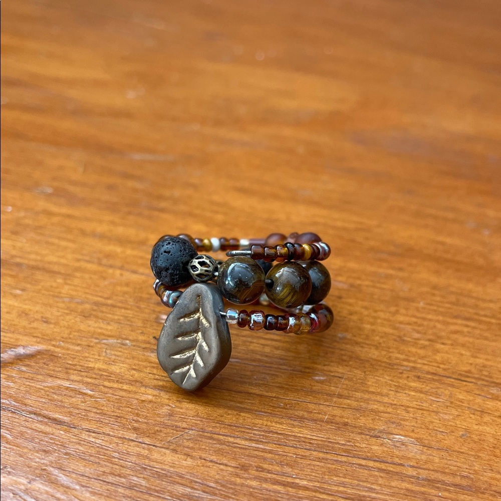 Tiger’s Eye Beaded Fidget Ring